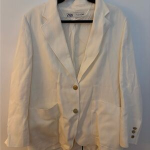 Zara Women's Linen Cream Blazer